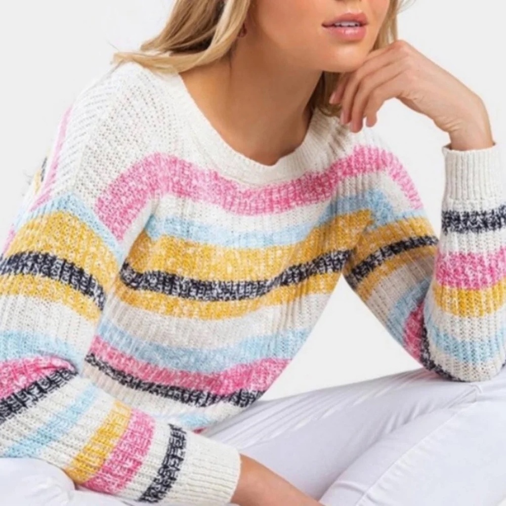 Francesca's Harper Heritage Multicolor Striped Sweater